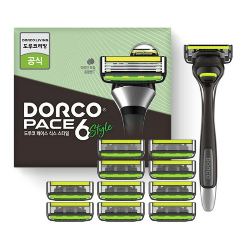 [Dorco] Dao cạo kiểu Pace 6 + 11 lưỡi dao 1 bộ