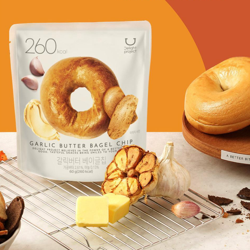 Olive Young Bagel Chips 60g (Bơ tỏi): Hàn Quốc, giòn, Hương vị, Bơ, Snack, Ngon.