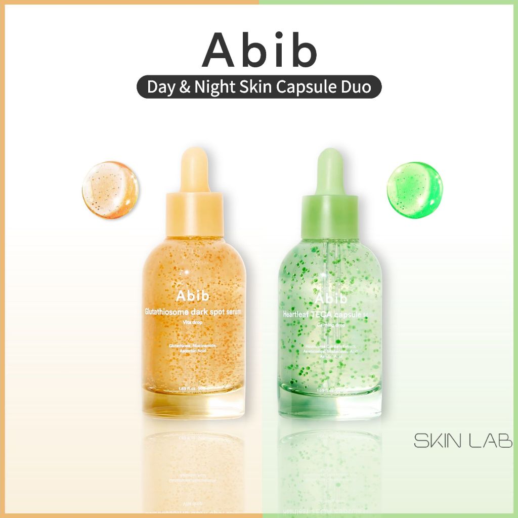 [Abib] Day & Night Skin Capsule Duo -🌞 Glutathiosome Dark Spot Serum, Heartleaf TECA Capsule Serum