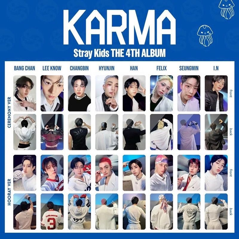 Thẻ ảnh hai mặt STRAY KIDS KARMA – Phiên bản trở lại giới hạn Thẻ ảnh STRAY KIDS độc quyền từ loạt p