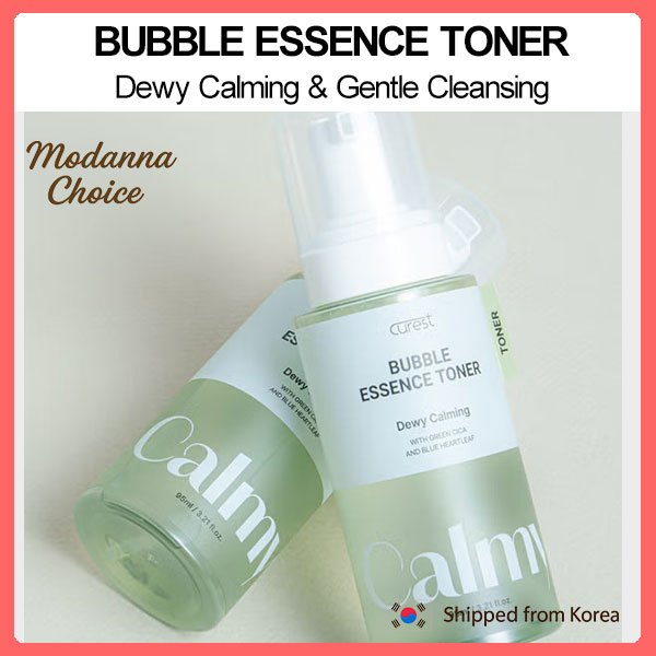 DAISO CUREST Bubble Essence Toner 95ml Dewy Calming Formula được cấp bằng sáng chế Nano Bubble Tech 