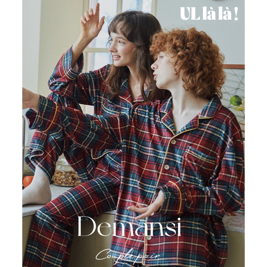 [MALL CHÍNH HÃNG](25278) ULLALA PAJAMAS Demansi Bộ ngủ mặc nhà chất nỉ nhung đồ đôi Couple Freesize