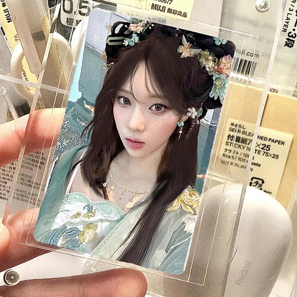 Aespa Kim Minjeong & Karina Hanfu Photocard – Thẻ K-pop viền tròn bóng 3 inch Photocard thần tượng A