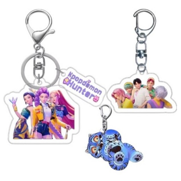 Bộ 3 Móc Khóa K-POP Demon Hunters | Huntrix · Saja Boys · Nhân Vật Duppy Horangi | Hàng Quạt K-POP ·