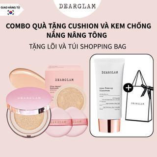   Dearglam  Combo quà tặng cushion tinh chất căng bóng tặng kèm lõi và kem chống nắng nâng tông tặng kèm shopping bag  SPF 50   PA + + + +   50ml  