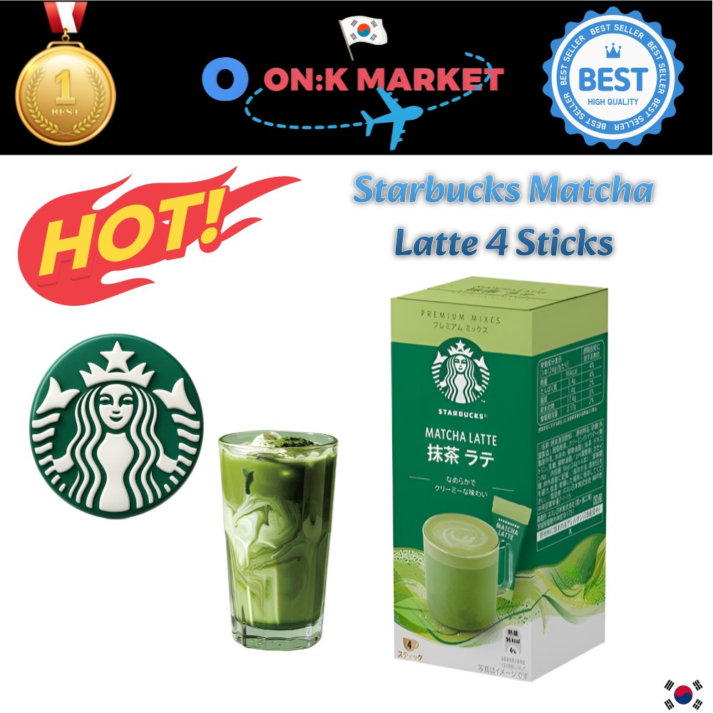 Gói Starbucks Matcha Latte 24g × 4 | Matcha Latte tức thì | Hỗn hợp đồ uống Starbucks Hàn Quốc | Bột