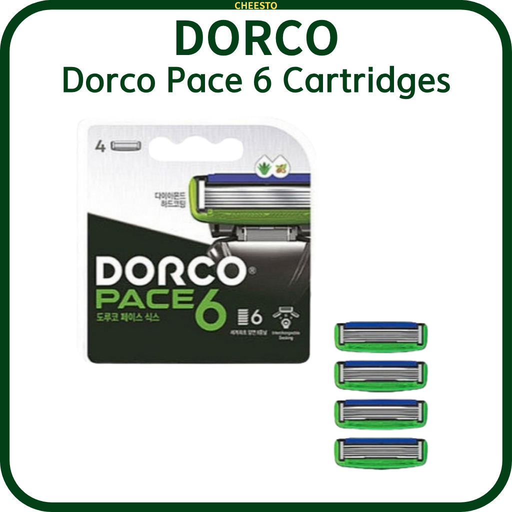 Hộp mực dao cạo Dorco Pace 6 Refill – Hệ thống 6 thanh dành cho máy cạo râu mượt mà (4 chiếc)