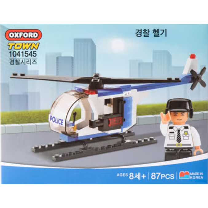 [OXFORD Korea] Bộ nhỏ Block Town – Máy bay trực thăng cảnh sát 87 chiếc / Máy bay trực thăng cứu hỏa