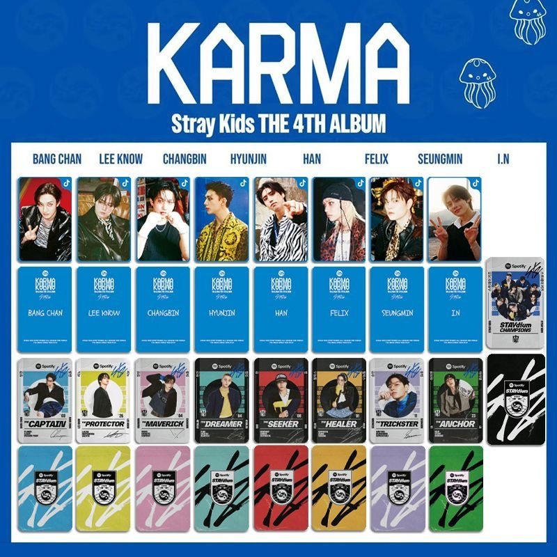 Thẻ ảnh hai mặt STRAY KIDS KARMA – Phiên bản ngẫu nhiên giới hạn Thẻ ảnh STRAY KIDS KARMA độc quyền 