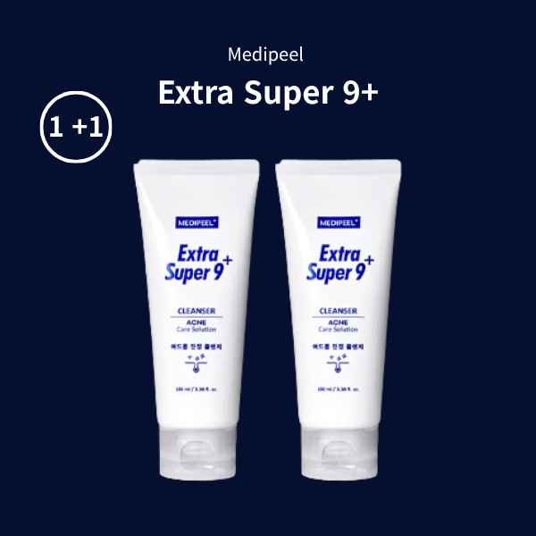 Sữa rửa mặt Hỗ trợ giảm mụn MEDIPEEL EXTRA SUPER 9 PLUS 100ml (1 + 1 Bộ) | Sản xuất tại Hàn Quốc