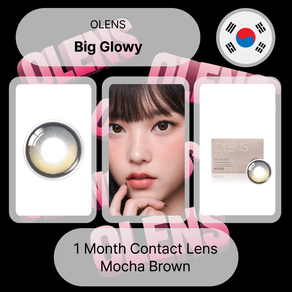 Ống kính tiếp xúc hàng tháng Olens Big Glowy Mocha Brown