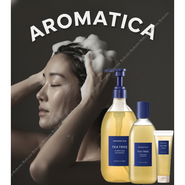 [Aromatica] Dầu gội thanh lọc cây trà - Làm sạch sâu làm mới da đầu có dầu