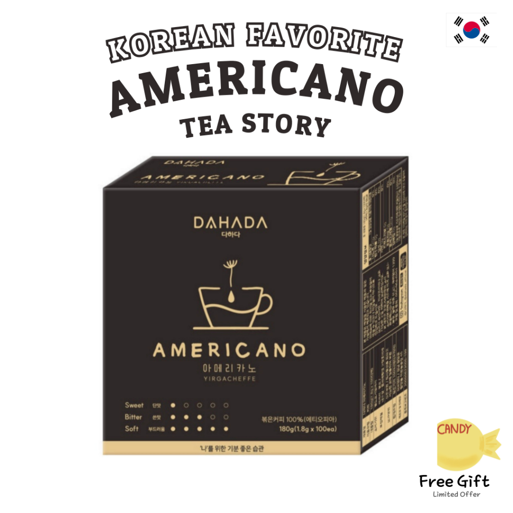 [Dahada] Americano (10 / 20 / 50 Túi) | Mịn màng & Đậm | Cà phê pha sẵn Hàn Quốc