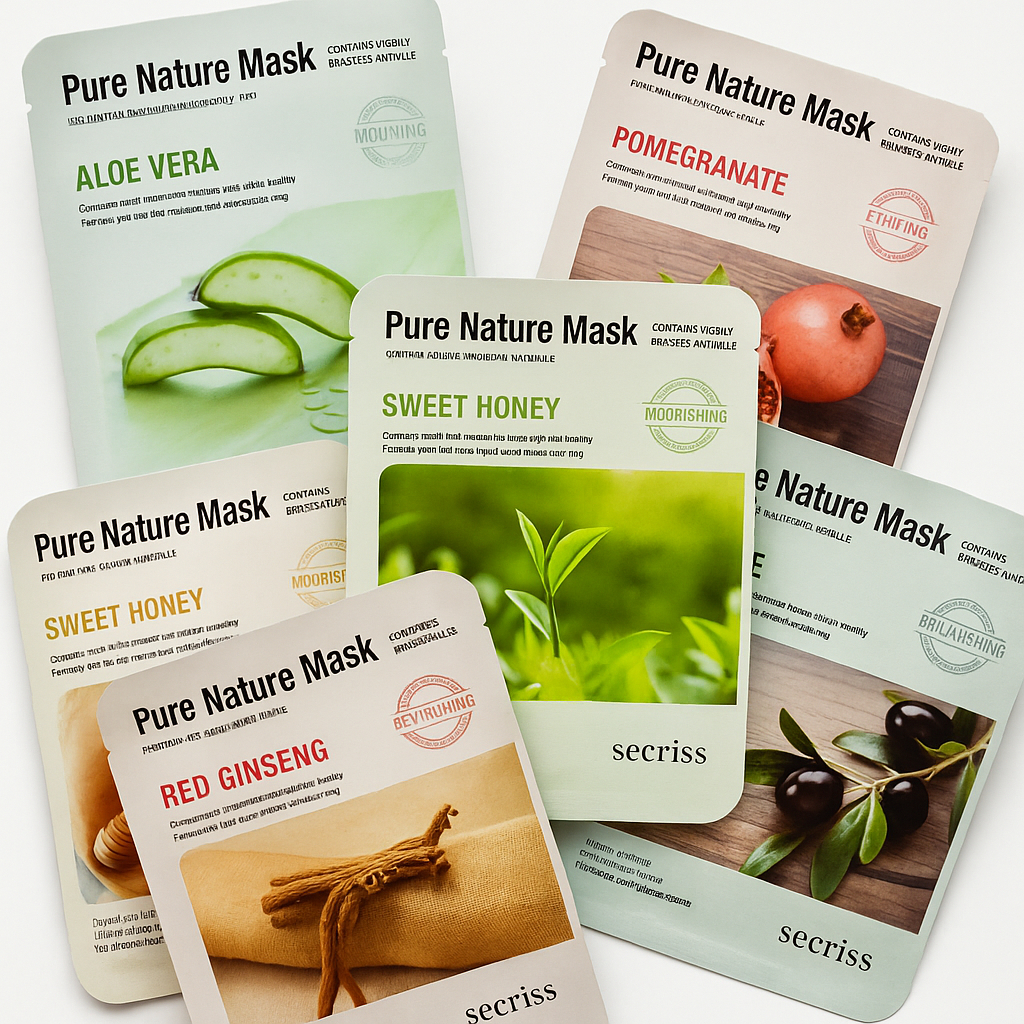 Mặt nạ thiên nhiên nguyên chất Anskin Secriss 25ml, 6 loại | Chăm sóc dưỡng ẩm sâu & làm dịu da