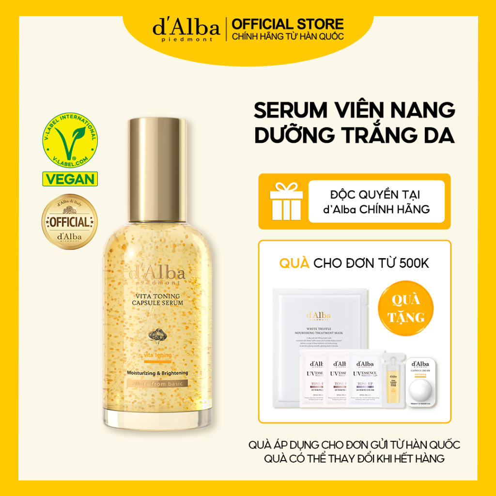   d'Alba Official  Serum viên nang dưỡng trắng da Vita Capsule Serum 50ml 100ml  Bản nâng cấp  