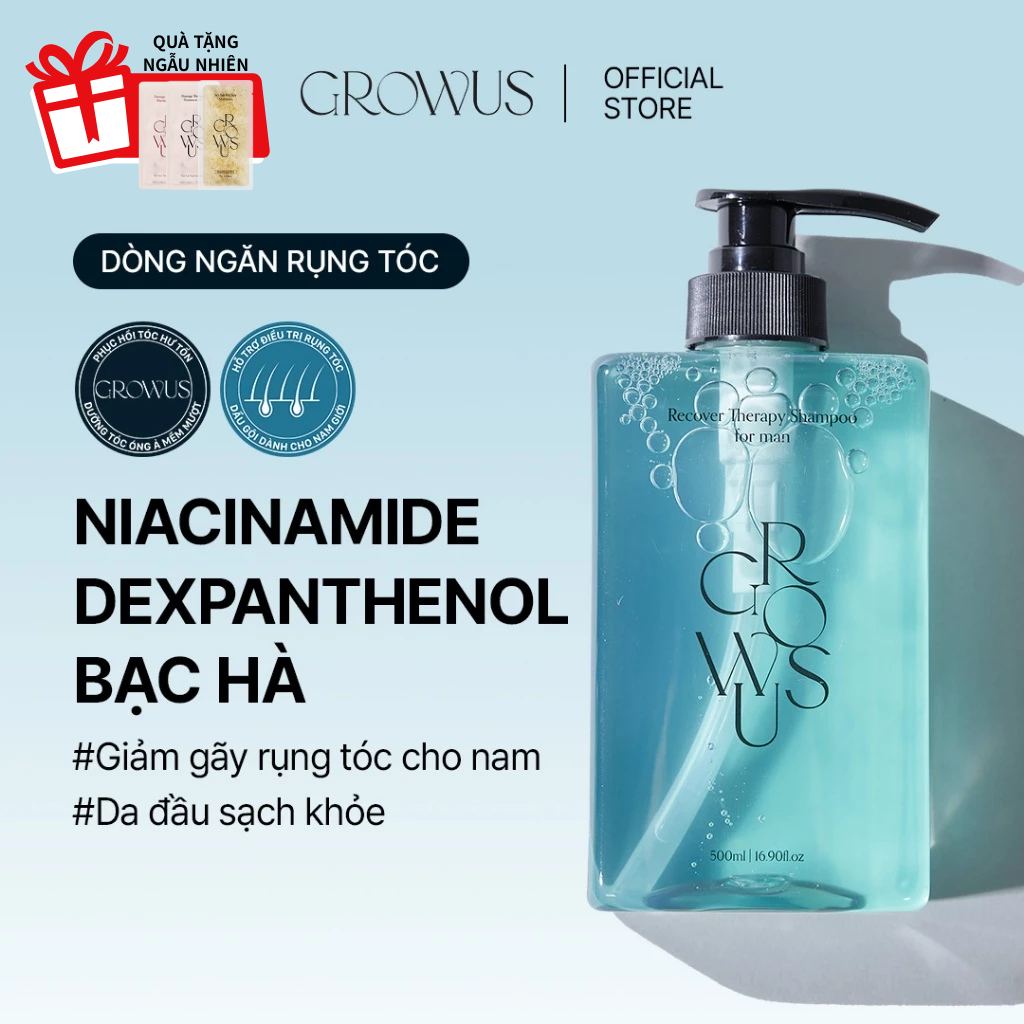 [GROWUS Chính hãng] Dầu gội hỗ trợ giảm gãy rụng tóc cho nam, sạch gàu nhờn, cải thiện kết cấu da đầ