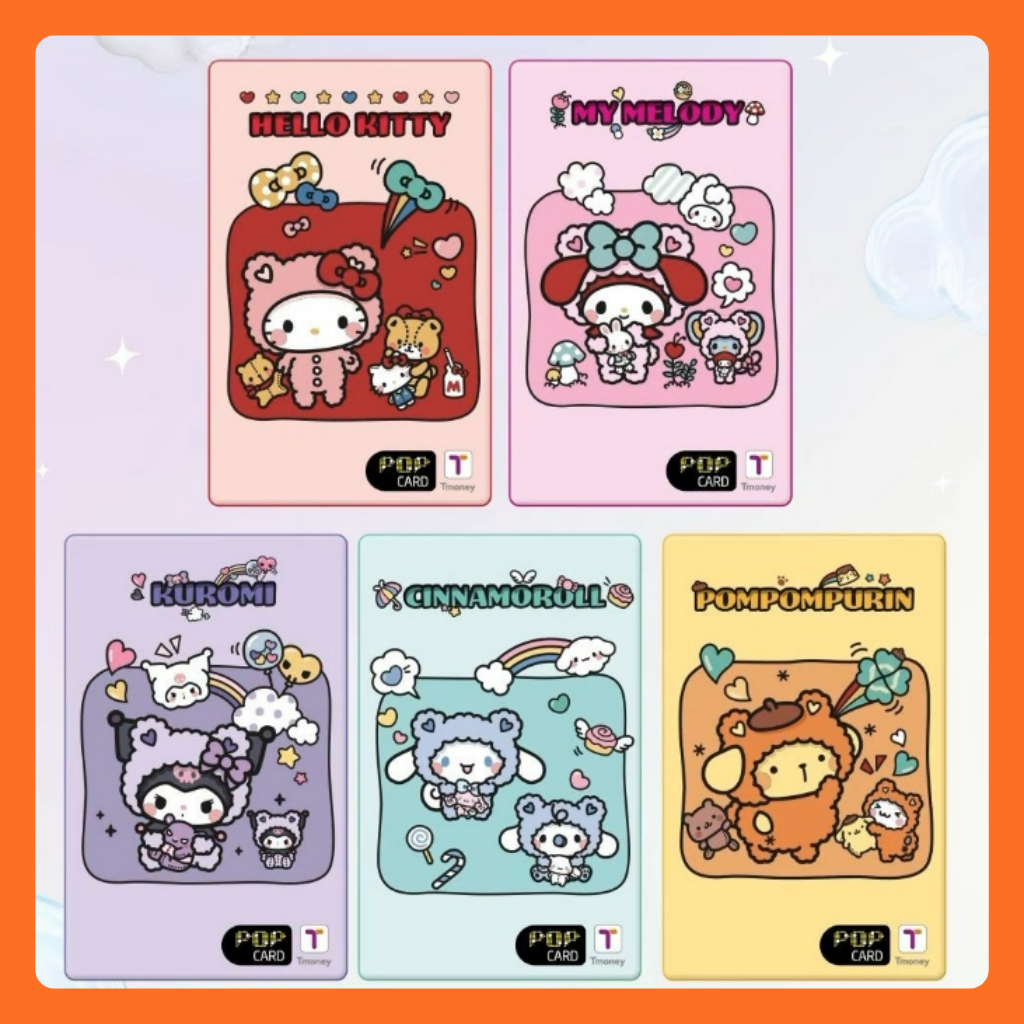 Thẻ vận chuyển tiền T-money Sanrio ✈ Thẻ quá cảnh chính thức của Hàn Quốc | Thiết kế K dễ thương | Sạc | Phải có cho du khách | Tàu điện ngầm · Xe buýt · Taxi OK