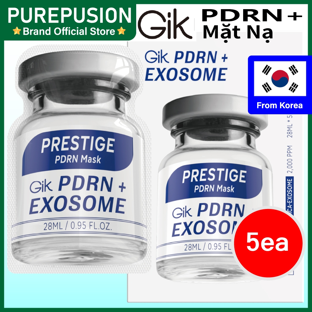GIK PDRN Độ đàn hồi Cica Exosome Barrier Care Sheet Mask Gói chăm sóc da mặt, 5ea