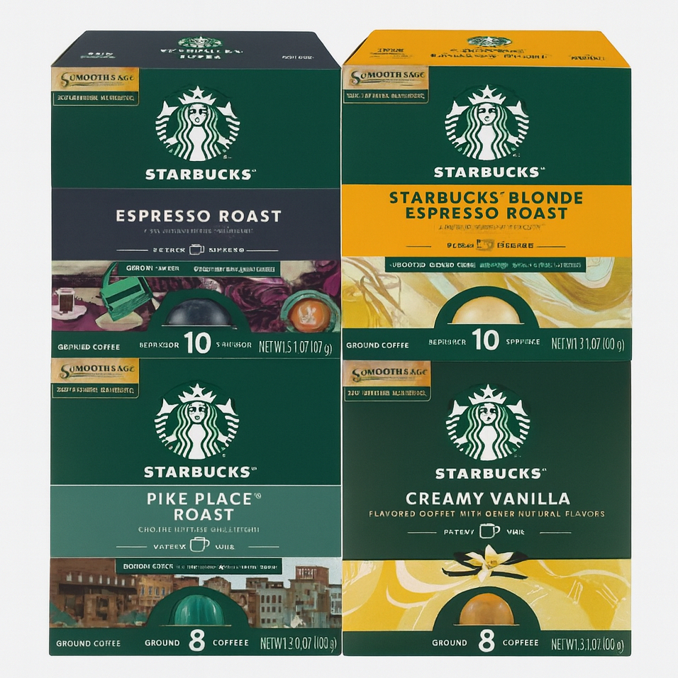 [Nespresso Vertuo Capsules Starbucks] Nespresso Vertuo Chính Hãng Starbucks Đa Dạng 4 Loại
