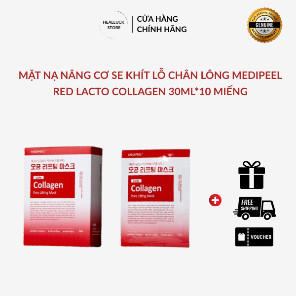 [MEDIPEEL] Mặt Nạ Nâng Cơ Se Khít Lỗ Chân Lông MEDIPEEL Red Lacto Collagen 30ml x 10 Miếng