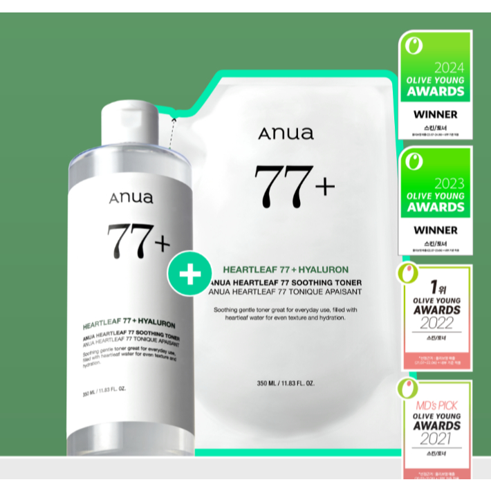 Nước hoa trái tim ANUA 77% Soothing Toner 500ml | Viral K-Beauty Reduce Size Lớn