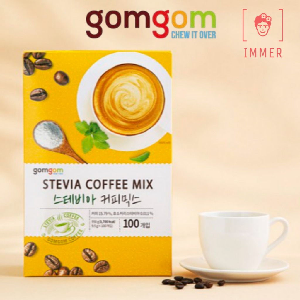 GOMGOM Stevia Coffee Mix 50Sticks 100Sticks SugarFreeKoreaCoffee Hàn QuốcMixCoffee KCoffee SugarFree