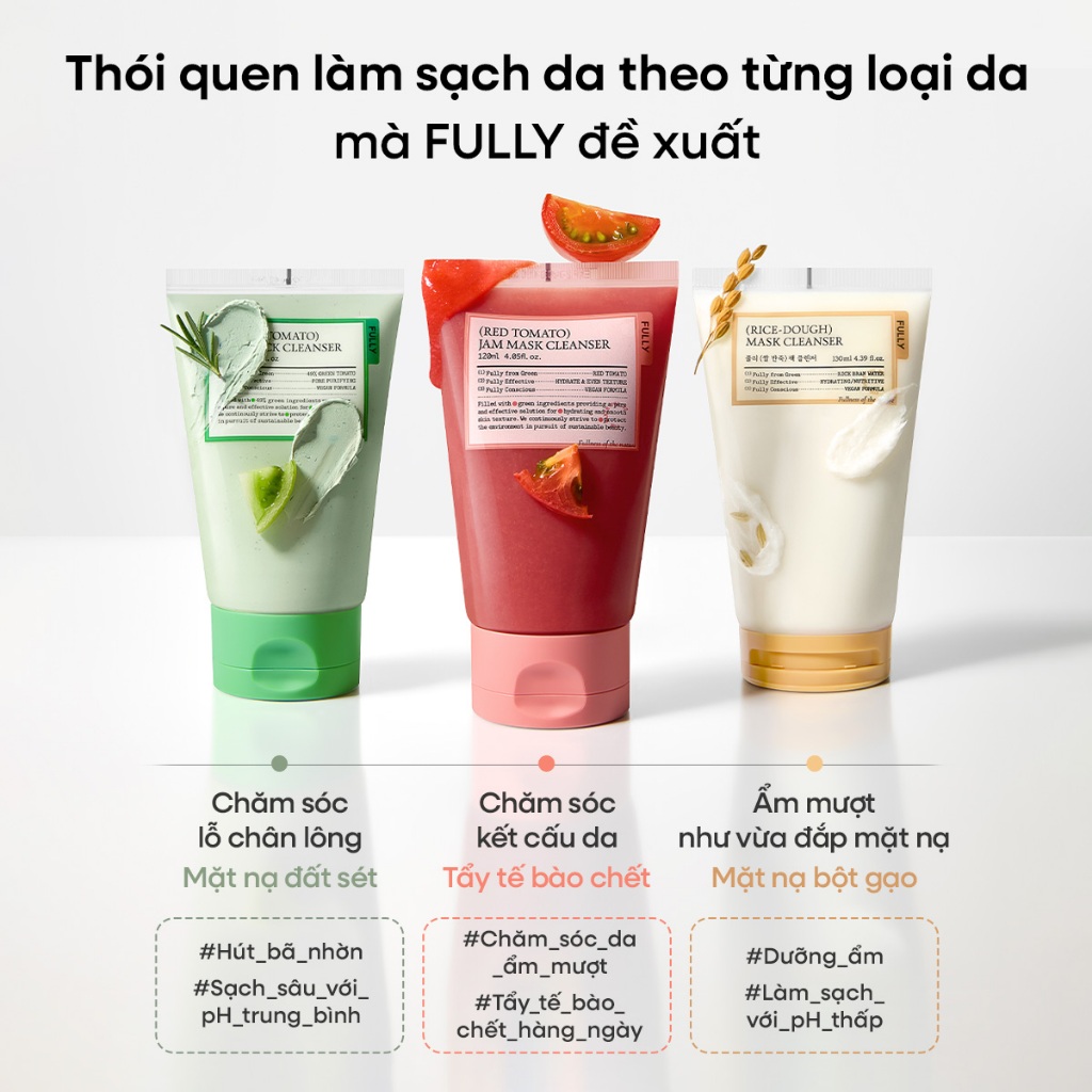[FULLY Chính hãng] Sữa rửa mặt kiêm mặt nạ đất sét cà chua xanh 120ml | Pack Cleanser | Công thức 2 trong 1 | Cải thiện 77% bụi bẩn trong lỗ chân lông | Độ pH thấp | Se khít lỗ chân lông | Kiềm dầu | BigBuy360 - bigbuy360.vn