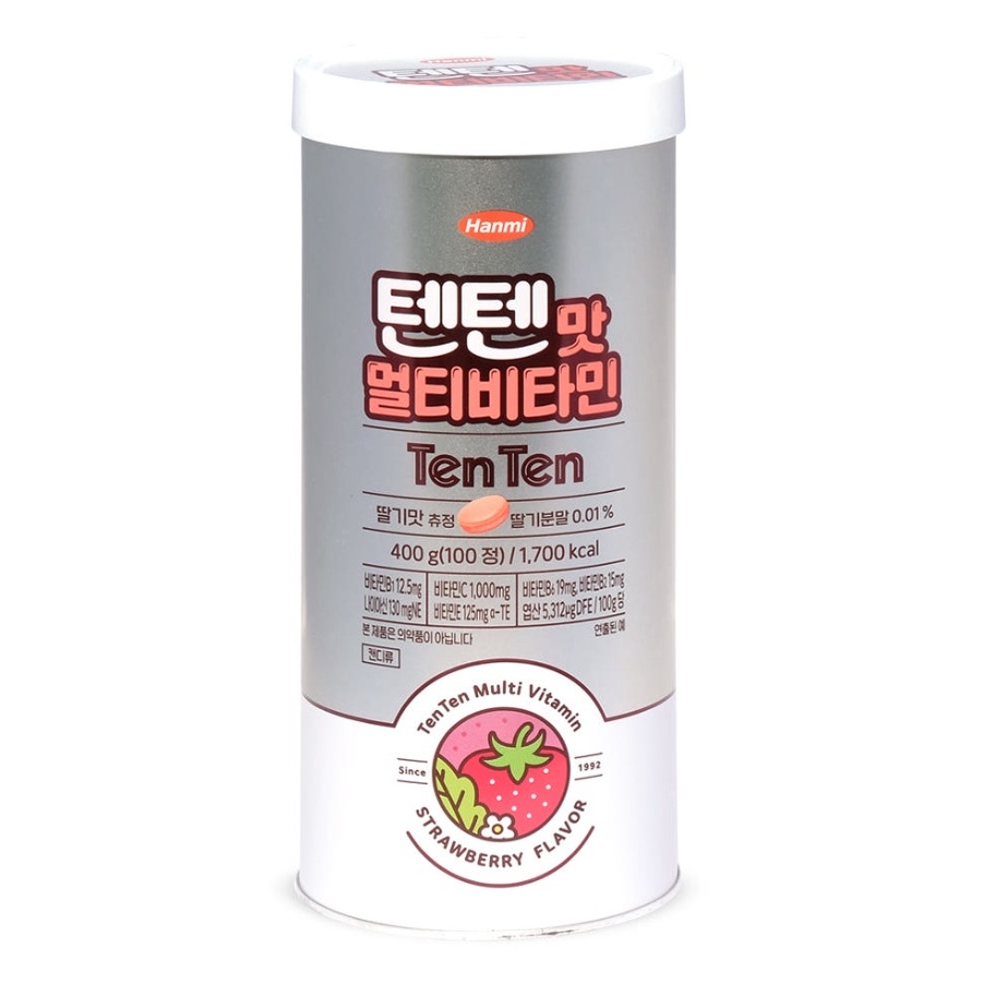 Hanmi TenTen Multi Vitamin Strawberry Flavor – Kẹo nhai nhiều vitamin (400g / 100 viên)