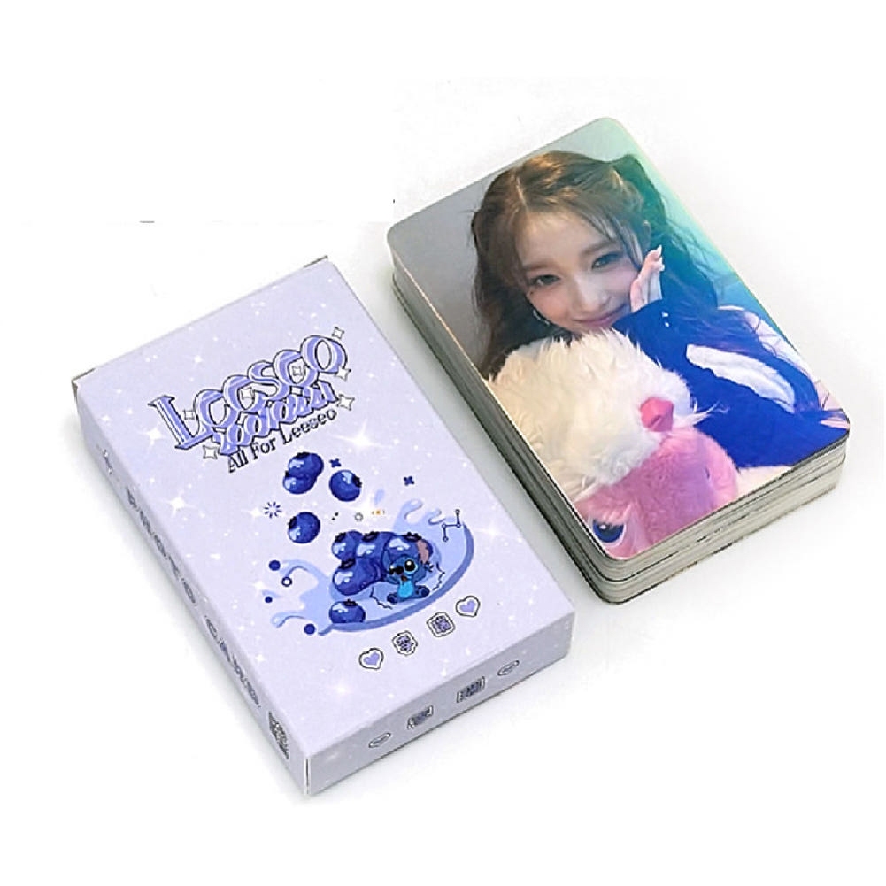 IVE LEESEO Blueberry PRISM Holographic Lomo Card Set 55 chiếc Leeseo Focused Wonyoung Yujin Rei Liz 