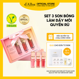   d'Alba Official  Set 3 son bóng làm đầy môi Plumping Lip Glow Volumizer 5ml 
