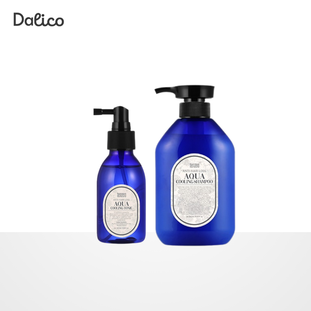Dầu Gội Mát Lạnh TENZERO Aqua Cooling 500ml / Xịt Tonic Da Đầu TENZERO Aqua Cooling 100ml – Mát Lạnh
