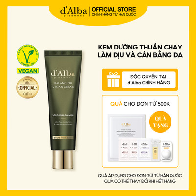 [d'Alba Official] Kem dưỡng thuần chay làm dịu và cân bằng da Mild Skin Balancing Vegan Cream 55ml
