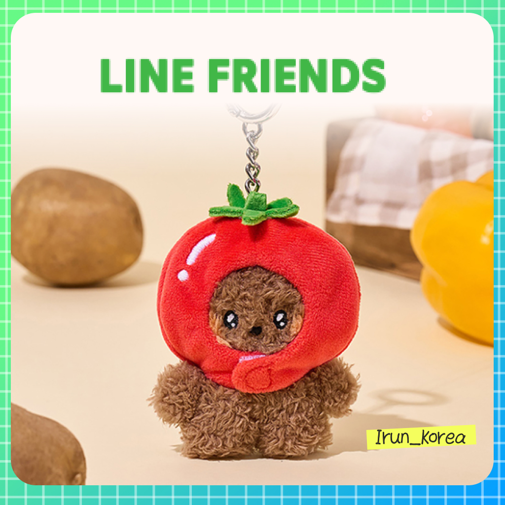 [LINE FRIENDS] LINE FRIENDS Mini Minini Farm Plush Keyring — 8 Loại