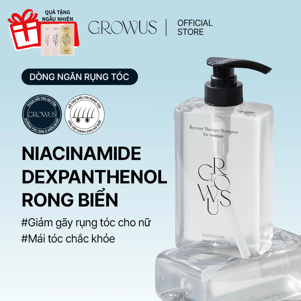 [GROWUS Chính hãng] Dầu gội hỗ trợ giảm gãy rụng tóc cho nữ, giúp tóc chắc khỏe, cải thiện tóc yếu, 