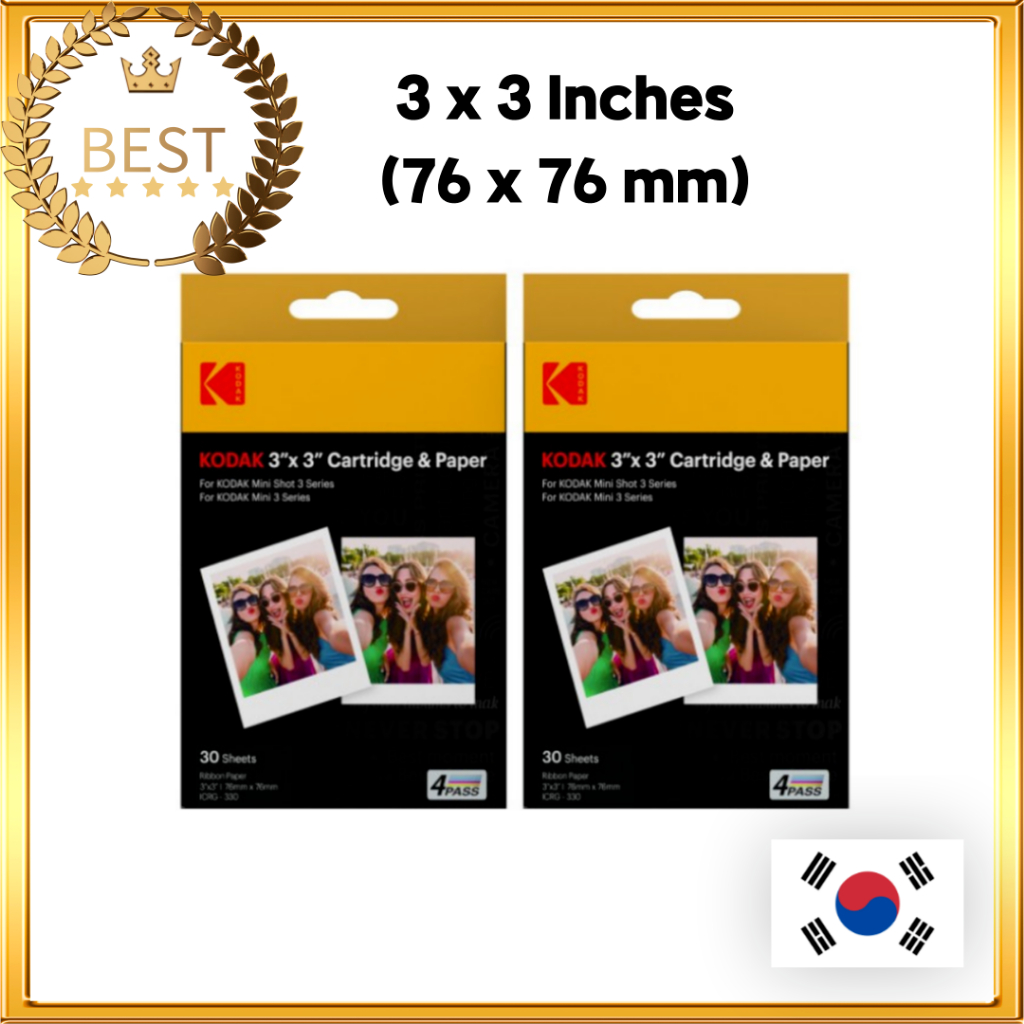 [KODAK] Hộp phim 4PASS 3 x 3 inch 30 tờ 1 hộp / Phim cổ điển KODAK Mini Shot 3