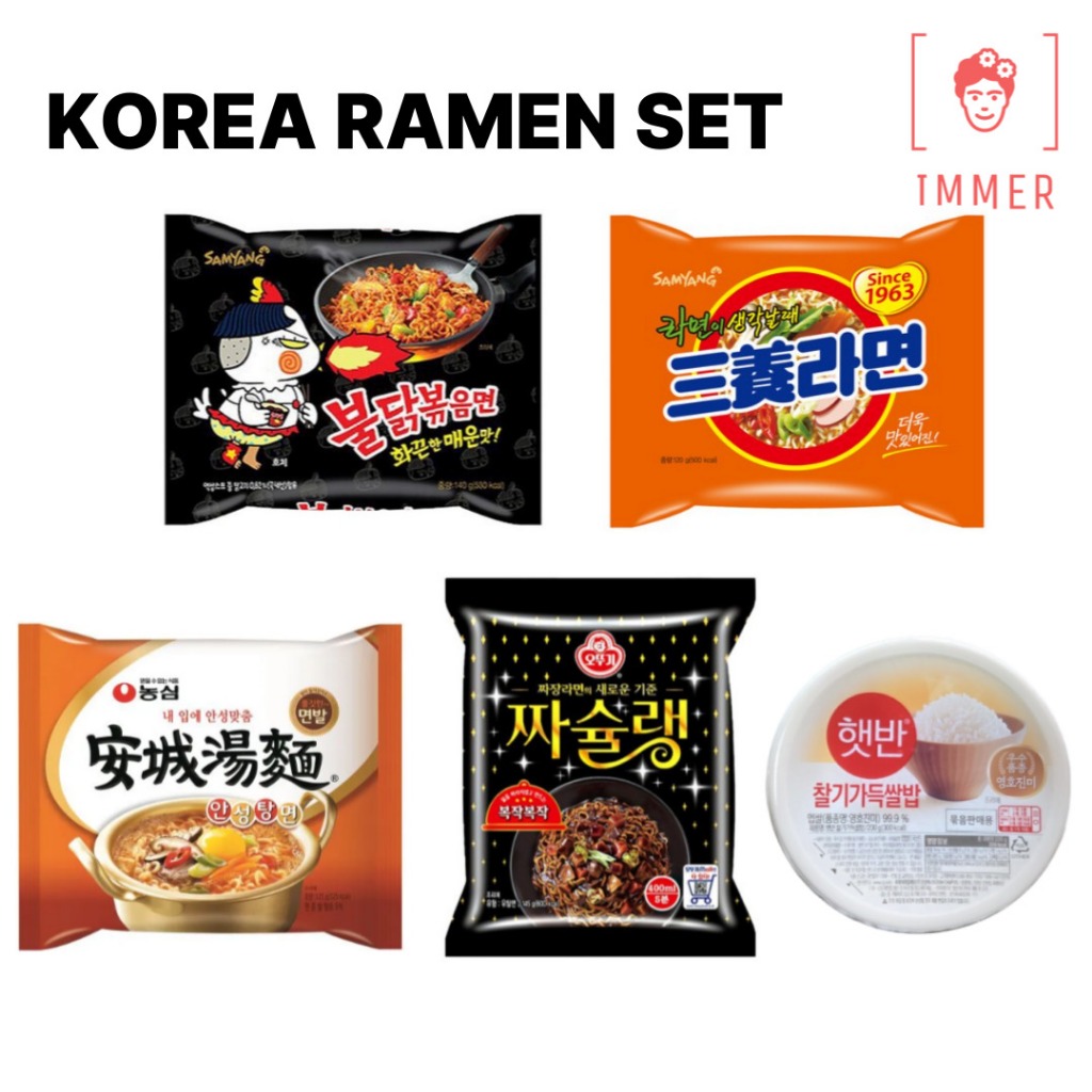 HÀN QUỐC RAMEN BỘ 5 Ramen gà nóng Samyang Buldak Samyang Ramen Anseongtang Ramen Jjachelin Zajang Ra
