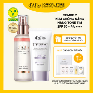  d'Alba Official  Combo Chăm sóc và bảo vệ da  Serum dạng xịt làm dịu và cấp ẩm 100ml Kem chống nắng tông màu tím 50ml  