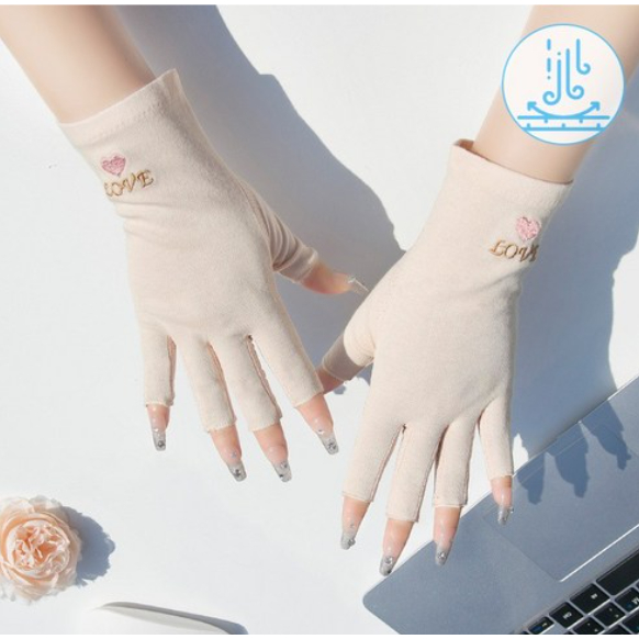 Burline Women 's UV Protection Fingerless Half-Gloves, Freesize