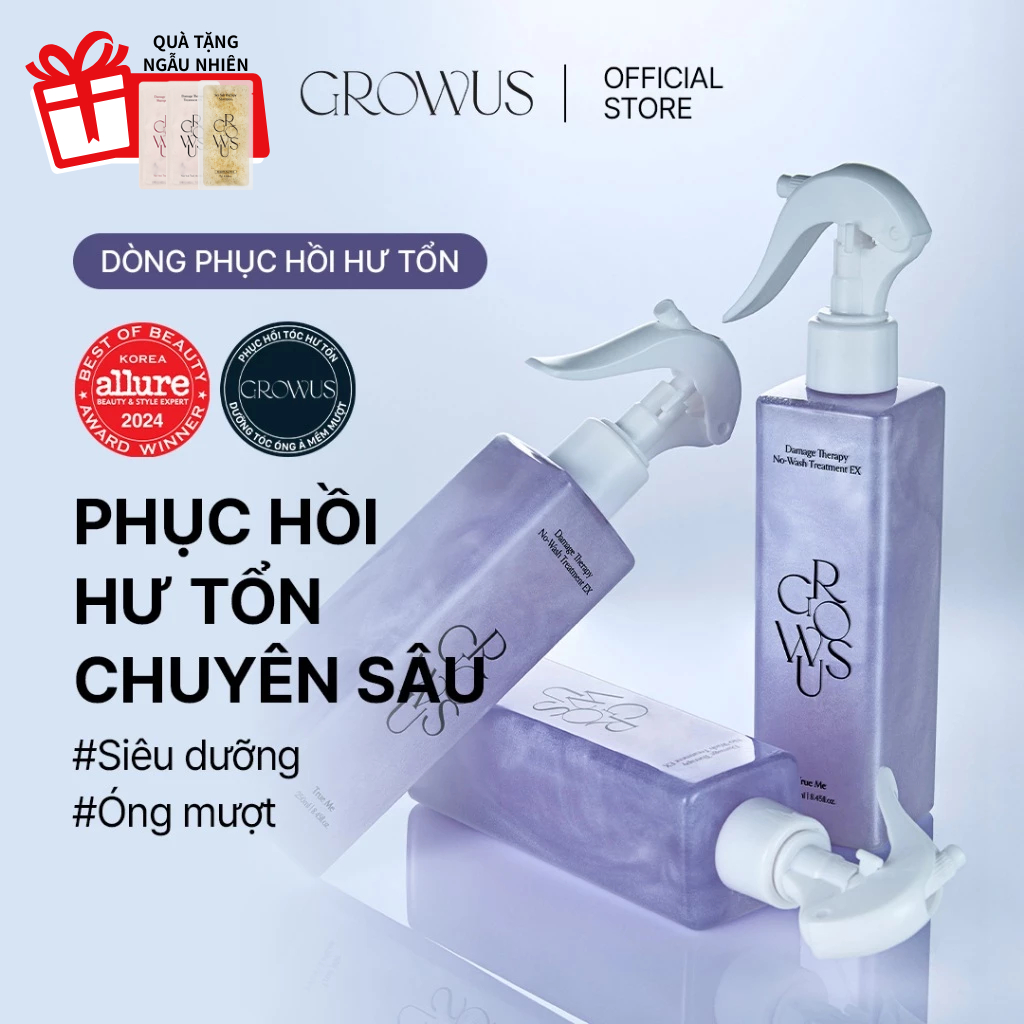 [GROWUS Chính hãng] Xịt dưỡng tóc phục hồi, cung cấp dưỡng chất EX True Me GROWUS amage therapy No w