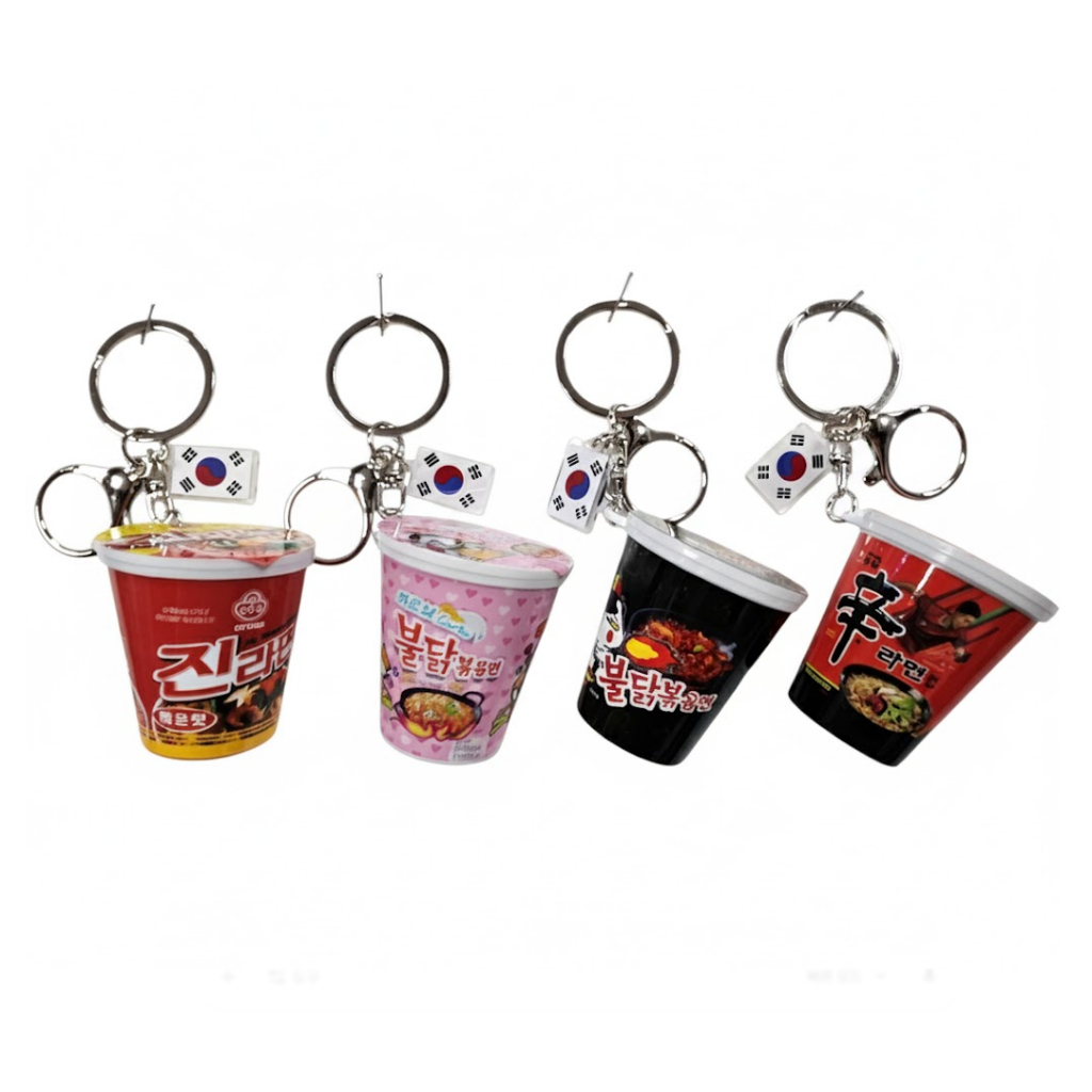 Jin Ramen, Shin Ramen, Buldak Hot Chicken Flavor Cup Noodle Móc khóa / Túi quyến rũ / Hộp đựng chìa 