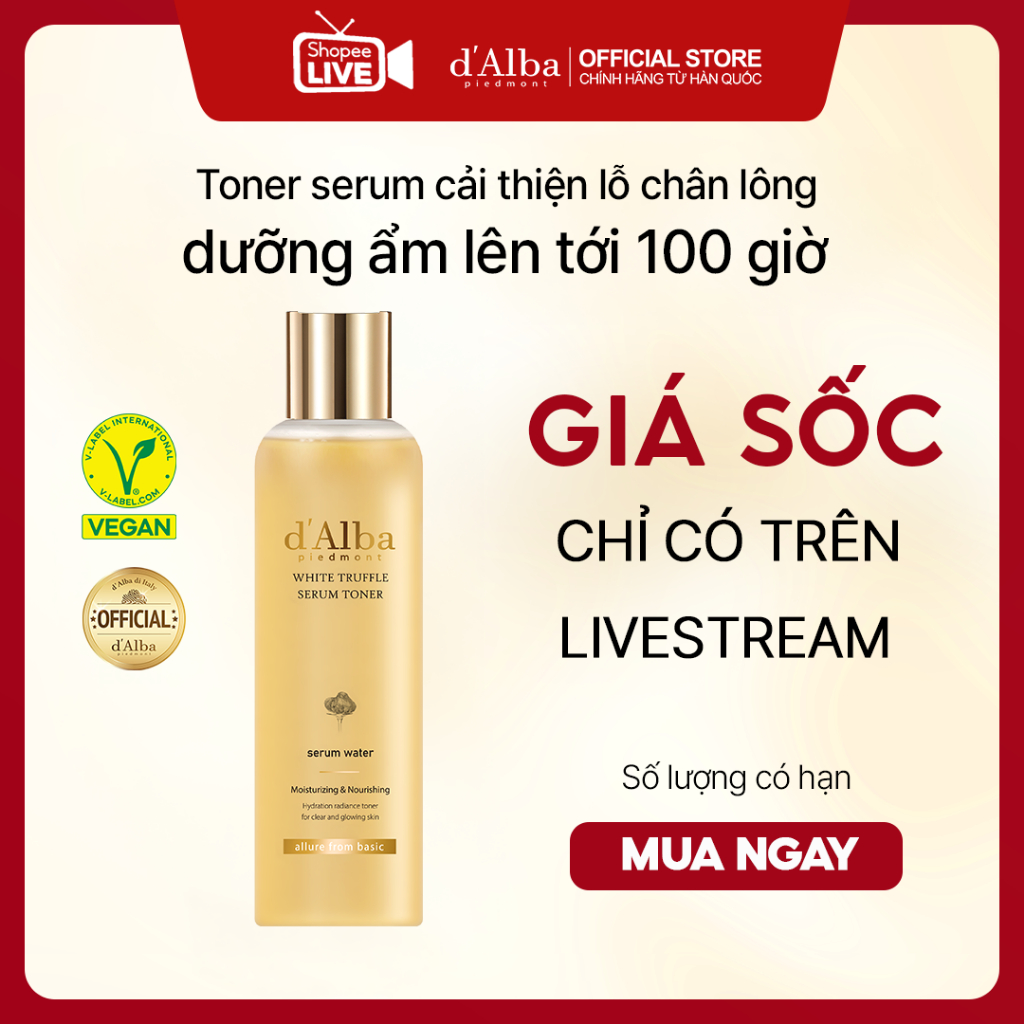[1.Live] d'Alba Serum Toner dưỡng ẩm  White Truffle Serum dưỡng ẩm 180ml