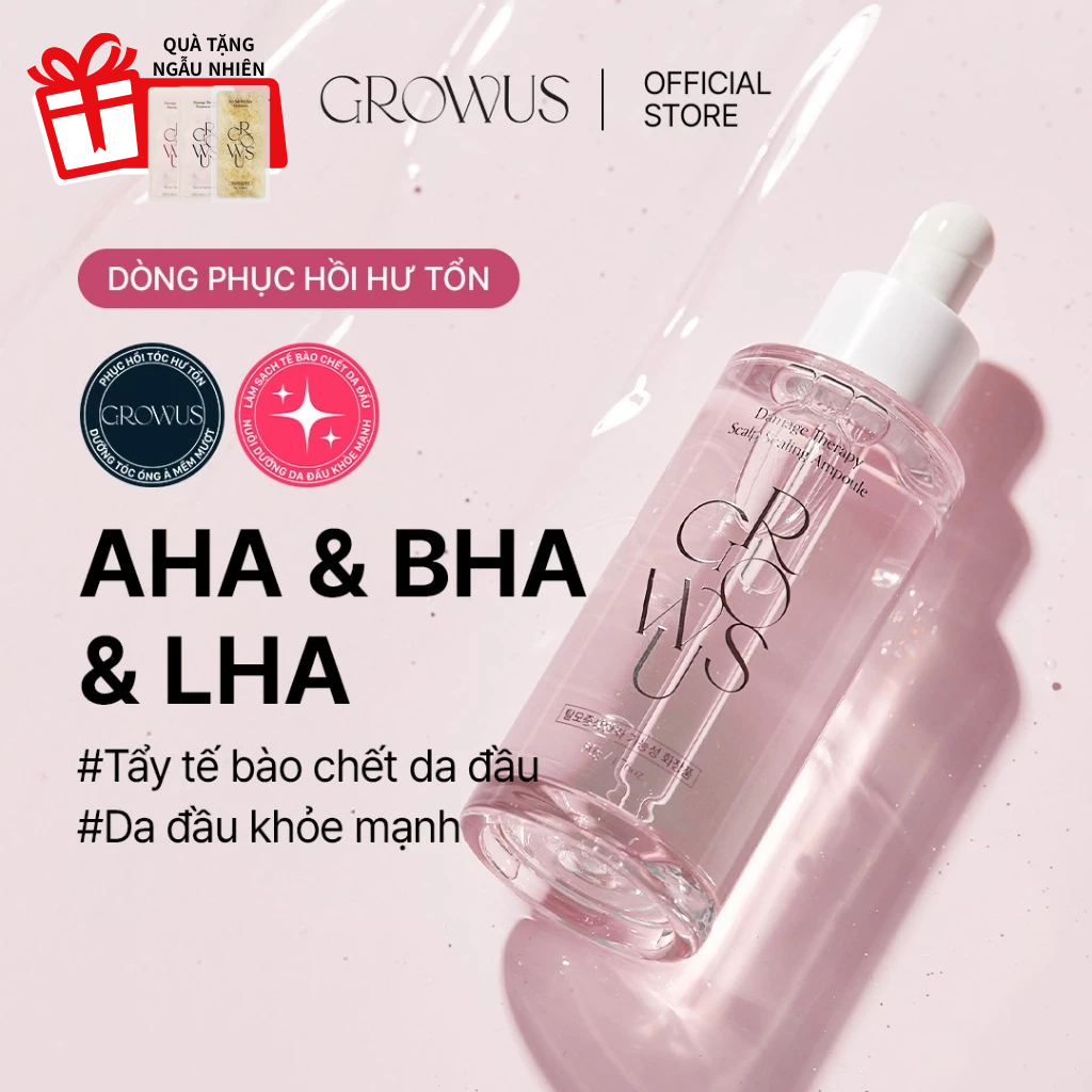 [GROWUS Official] Damage Therapy Tinh chất da đầu 50ml | AHA, BHA, LHA & chăm sóc da đầu | Scalp Sca