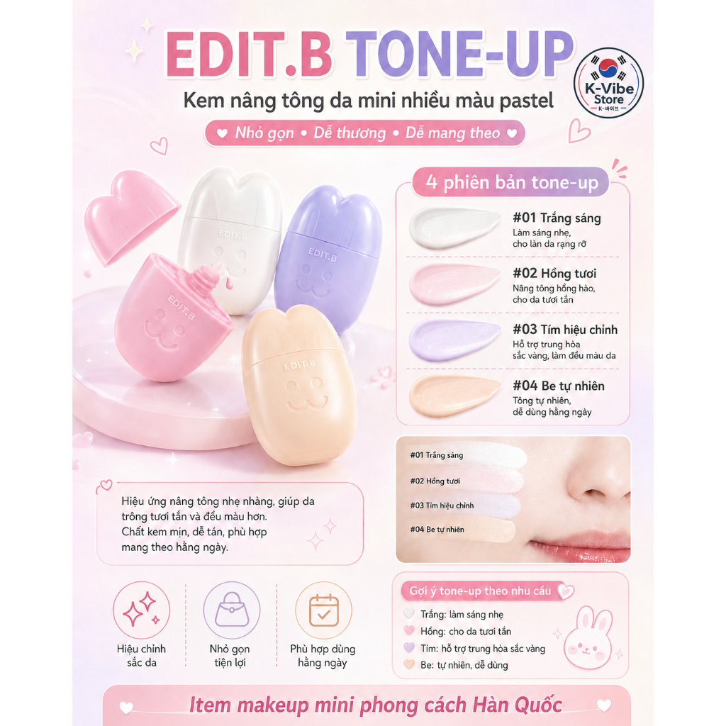Kem chống nắng tông da  Edit B Bare Bunny Tone Filter 30ml
