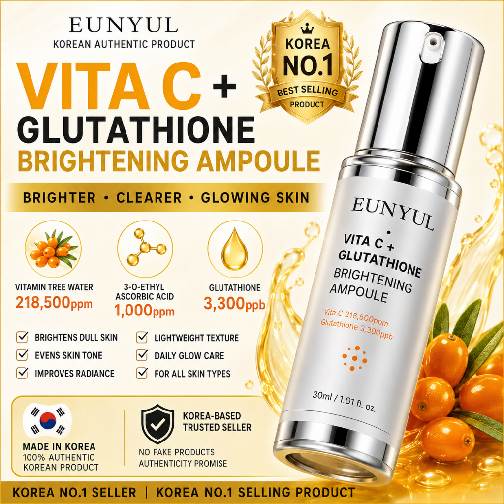 Eunyul Vita C Glutathione Brightening Ampoule 30ml Hàn Quốc Glow Serum K Beauty Skincare