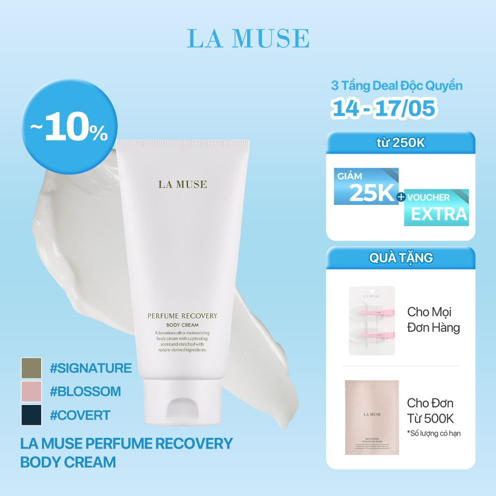 Kem dưỡng thể hỗ trợ phục hồi và thơm hương LA MUSE Perfume Recovery Body Cream Signature 300ml