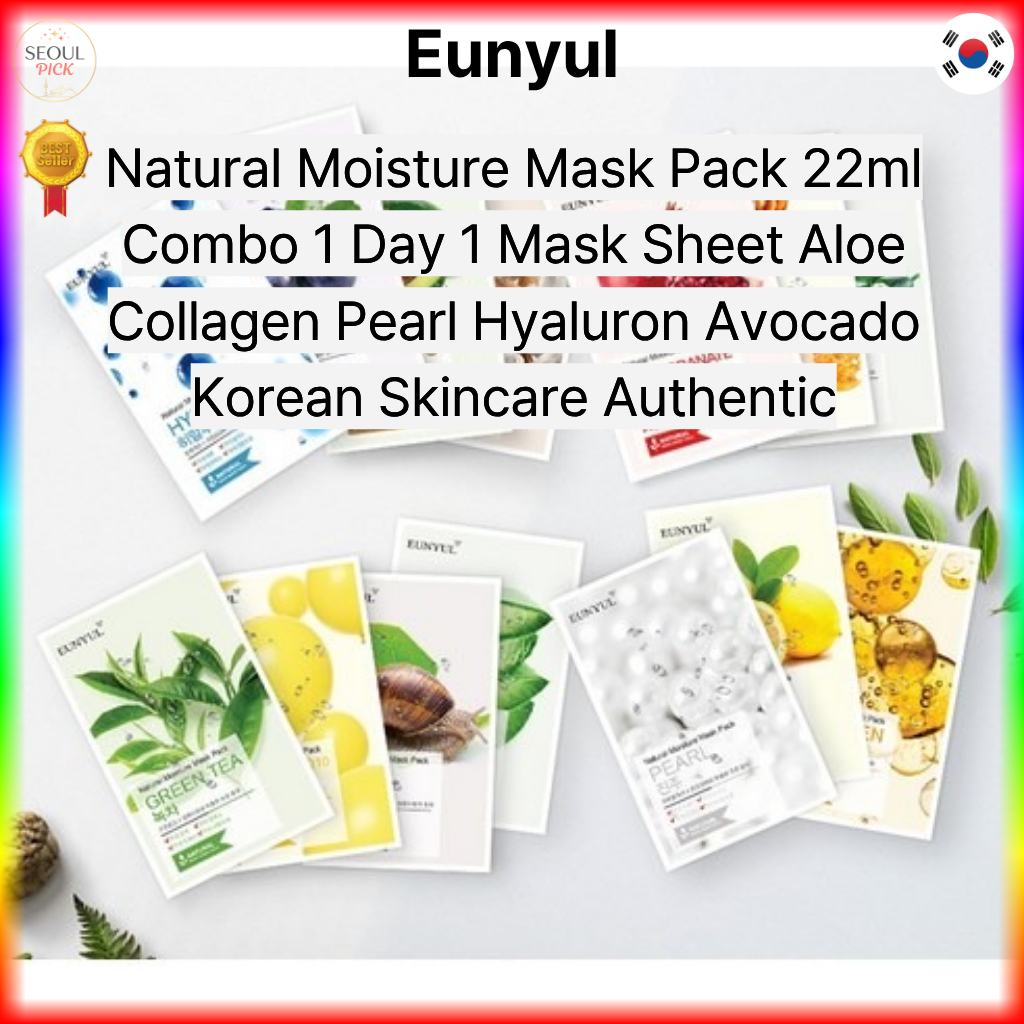 [Eunyul] Gói Mặt nạ dưỡng ẩm tự nhiên 22ml 1 ngày 1 Mặt nạ Aloe Collagen Pearl Hyaluron Bơ Chăm sóc 