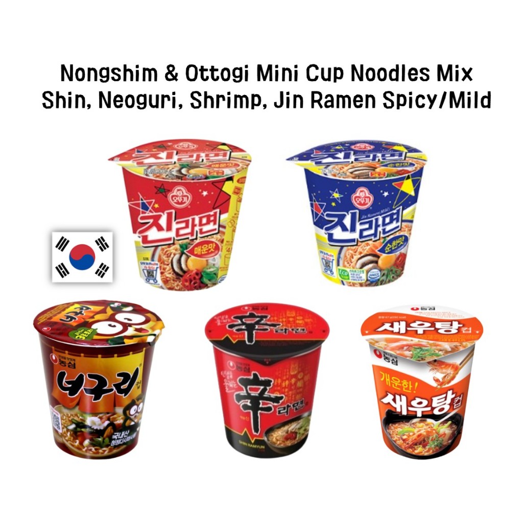 Hỗn hợp Ramen Cup Hàn Quốc – Shin Ramen, Neoguri, Tôm, Jin Ramen Cay / Nhẹ | Mì cốc Mini
