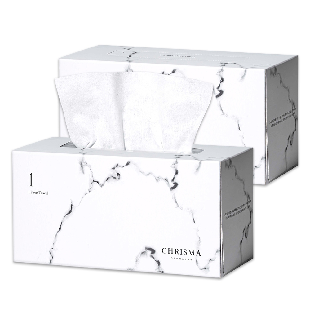 [CRISMA] Khăn mặt Derma Lab 1 sản xuất Hàn Quốc 1-Ply 80 tờ x 2 gói