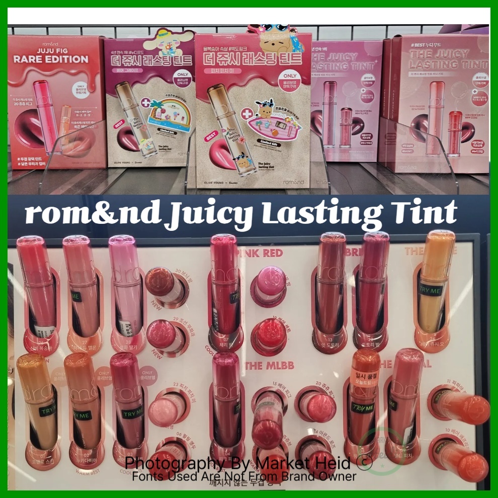 Hàn Quốc 🇰🇷 MỚI rom & nd ROMAND Juicy Lasting Tint 3.5g - The Juicy Rare Edition | Ố môi lâu trôi màu sắc rực rỡ | Trang điểm môi ROMAND cho bộ sưu tập Tint lâu trôi Juicy