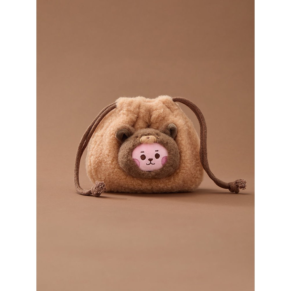 BT21 BABY MORE FACE PLUSH STRING POUCH-COOKY